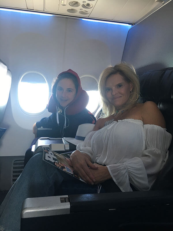 The girls on the plane