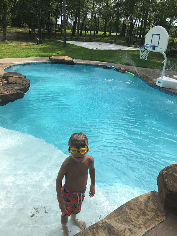 The boy at the pool